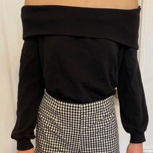 Off the shoulder long sleeve sweater